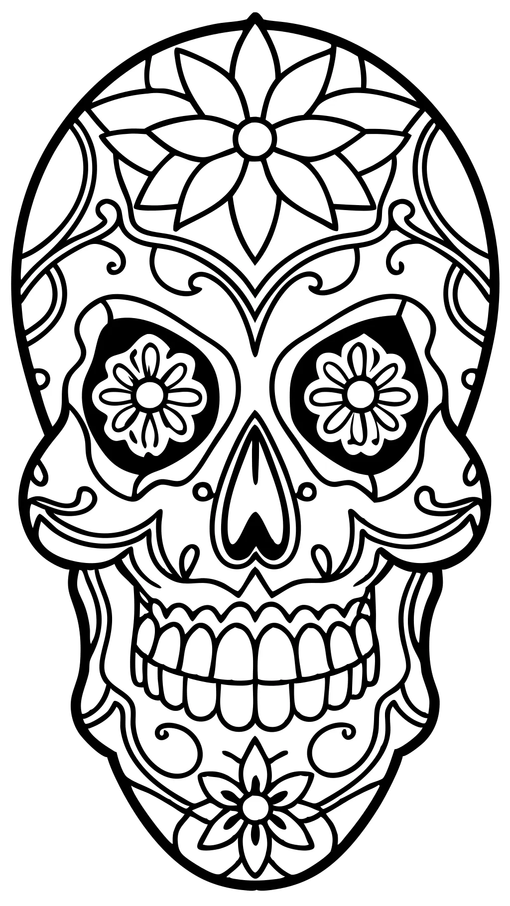 Páginas para colorear de calavera para adultos